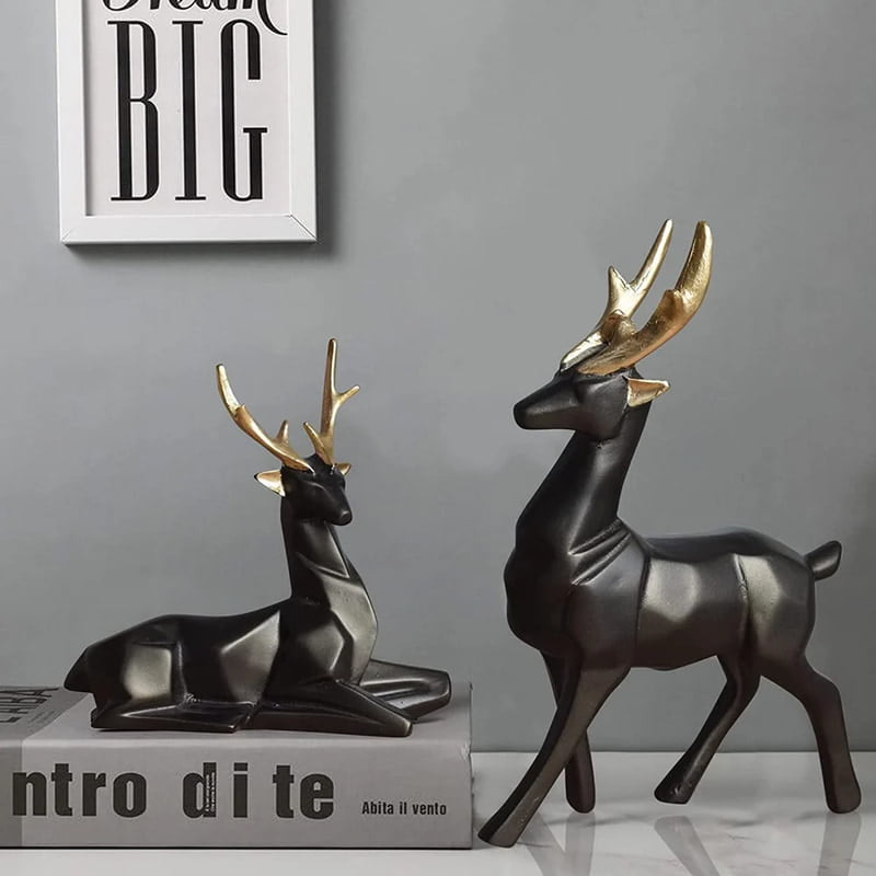 Reindeer Showpiece Modern Art Deer Statue Animal Figurine for Home Decor Living Room Reindeer Showpiece Modern Art Deer Statue Animal Figurine for Home Decor Living Room